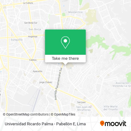 Universidad Ricardo Palma - Pabellón E map