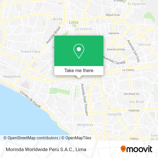 Mapa de Morinda Worldwide Perú S.A.C.