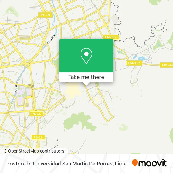 Postgrado Universidad San Martin De Porres map