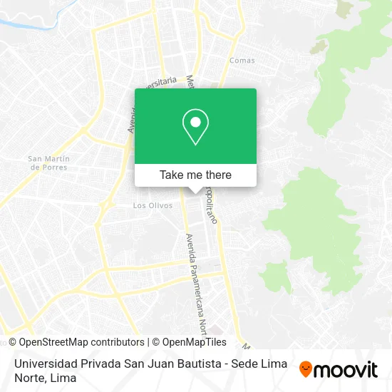 Universidad  Privada San Juan Bautista - Sede Lima Norte map