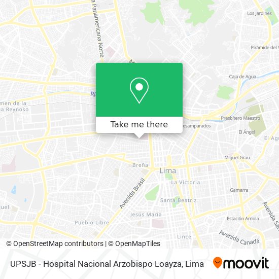 UPSJB - Hospital Nacional Arzobispo Loayza map