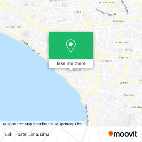 Loki Hostel Lima map