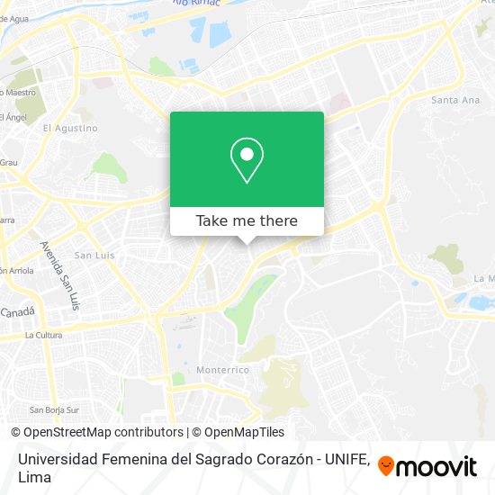 Universidad Femenina del Sagrado Corazón - UNIFE map