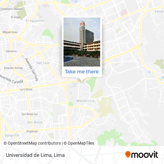 Universidad de Lima map