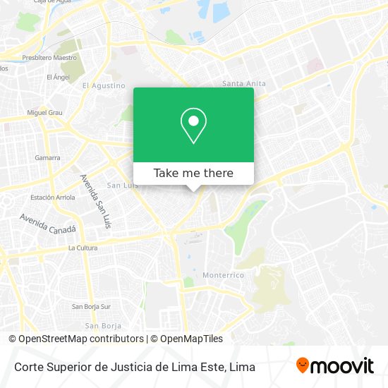 Corte Superior de Justicia de Lima Este map