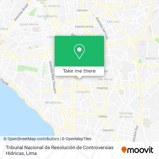 Tribunal Nacional de Resolución de Controversias Hídricas map