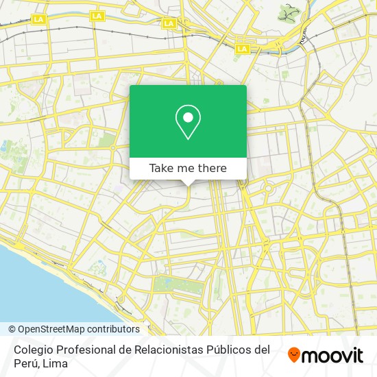 Colegio Profesional de Relacionistas Públicos del Perú map