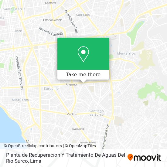 Planta de Recuperacion Y Tratamiento De Aguas Del Rio Surco map