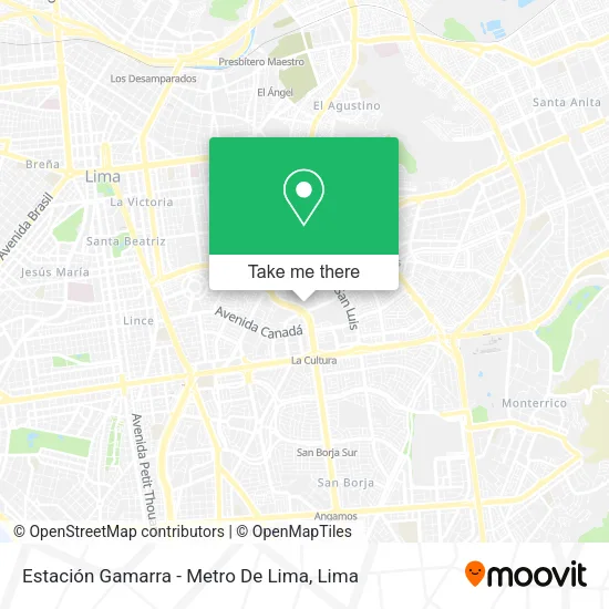 Mapa de Estación Gamarra - Metro De Lima
