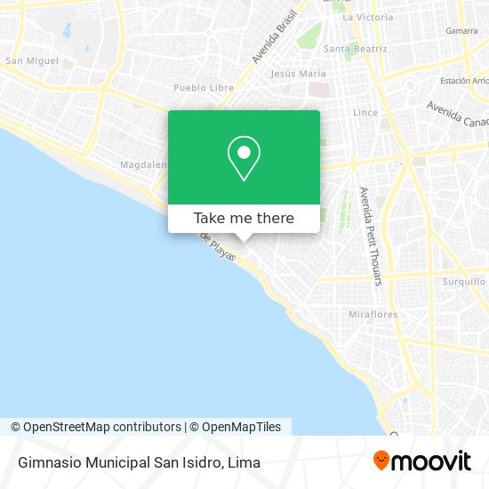 Mapa de Gimnasio Municipal San Isidro