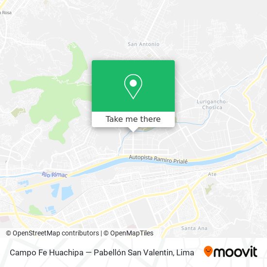 Mapa de Campo Fe Huachipa — Pabellón San Valentin