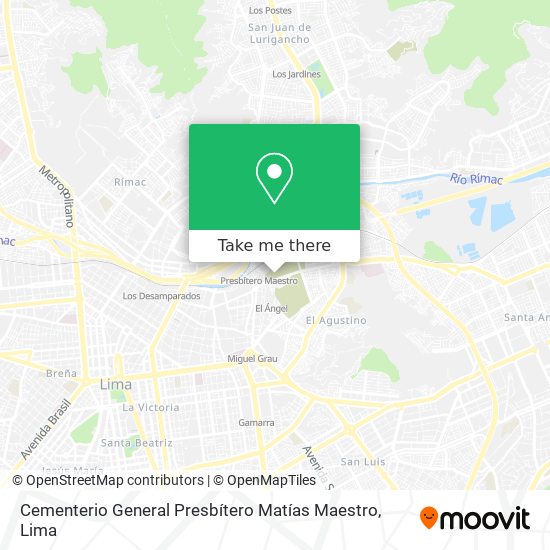 Mapa de Cementerio General Presbítero Matías Maestro