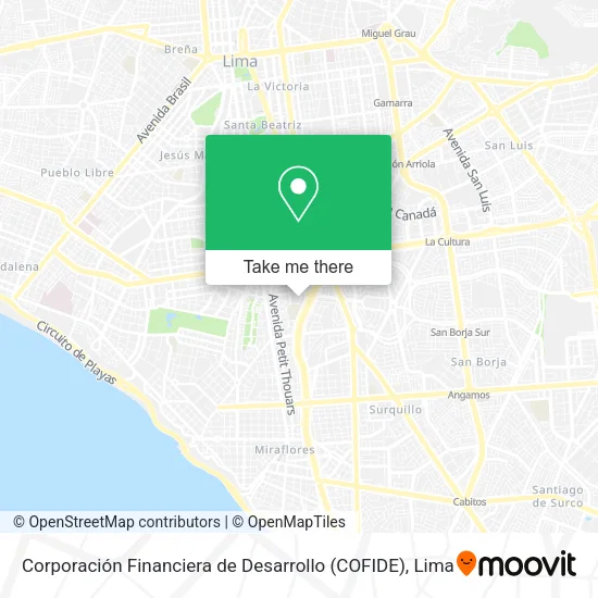 Mapa de Corporación Financiera de Desarrollo (COFIDE)