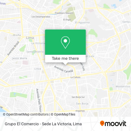 Grupo El Comercio - Sede La Victoria map