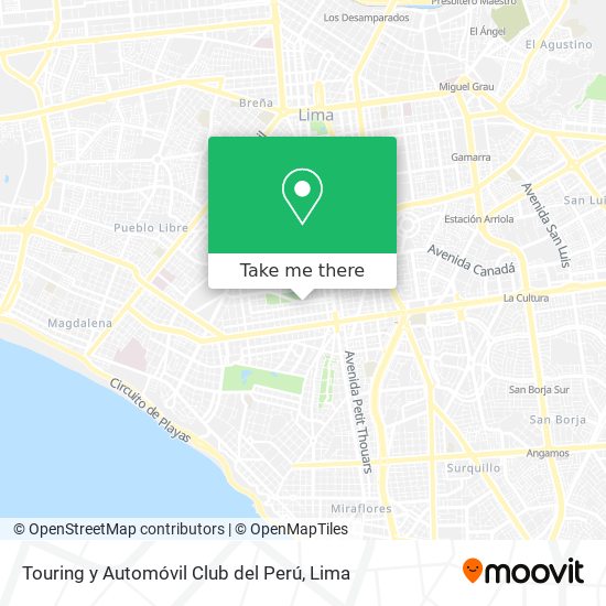 Mapa de Touring y Automóvil Club del Perú