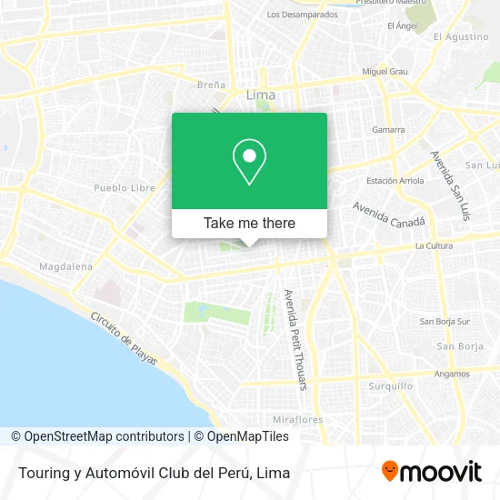 Mapa de Touring y Automóvil Club del Perú