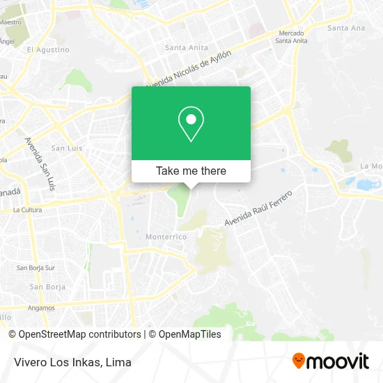 Vivero Los Inkas map