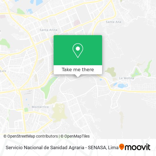 Servicio Nacional de Sanidad Agraria - SENASA map