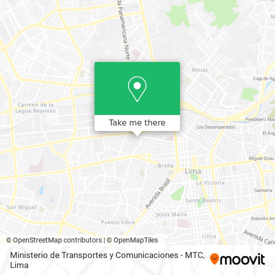 Ministerio de Transportes y Comunicaciones - MTC map