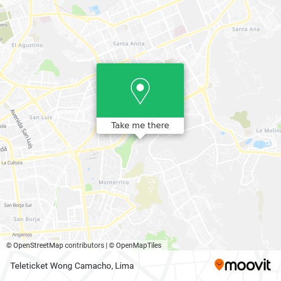 Mapa de Teleticket Wong Camacho