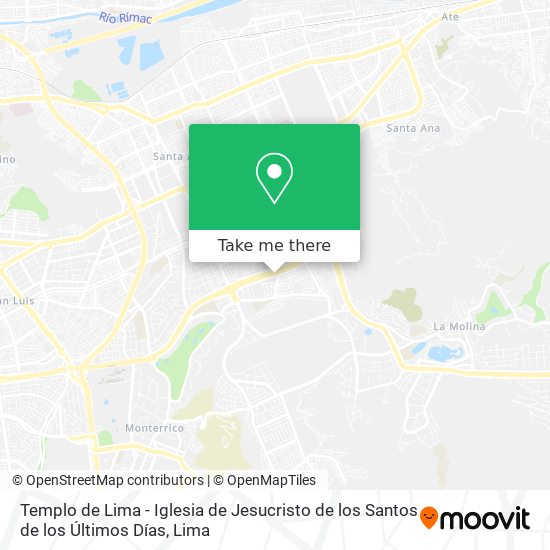 Mapa de Templo de Lima - Iglesia de Jesucristo de los Santos de los Últimos Días