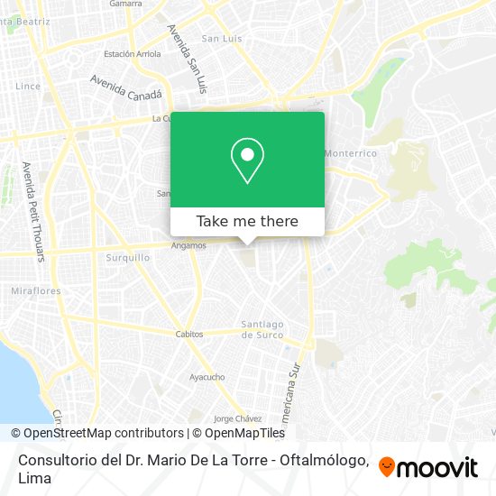 Mapa de Consultorio del Dr. Mario De La Torre - Oftalmólogo