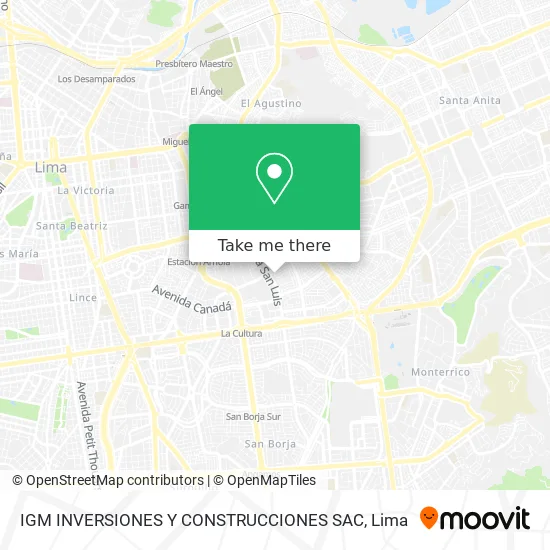 IGM INVERSIONES Y CONSTRUCCIONES SAC map
