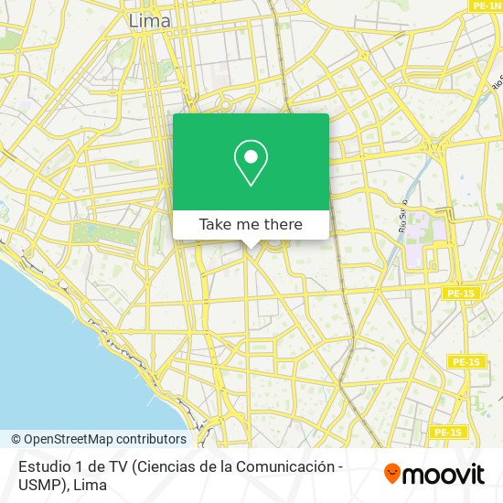 Estudio 1 de TV (Ciencias de la Comunicación - USMP) map