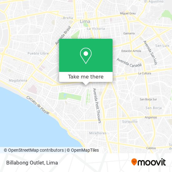 Billabong Outlet map