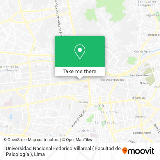 Universidad Nacional Federico Villareal ( Facultad de Psicología ) map