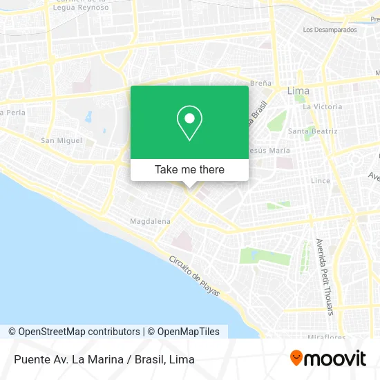 Mapa de Puente Av. La Marina / Brasil