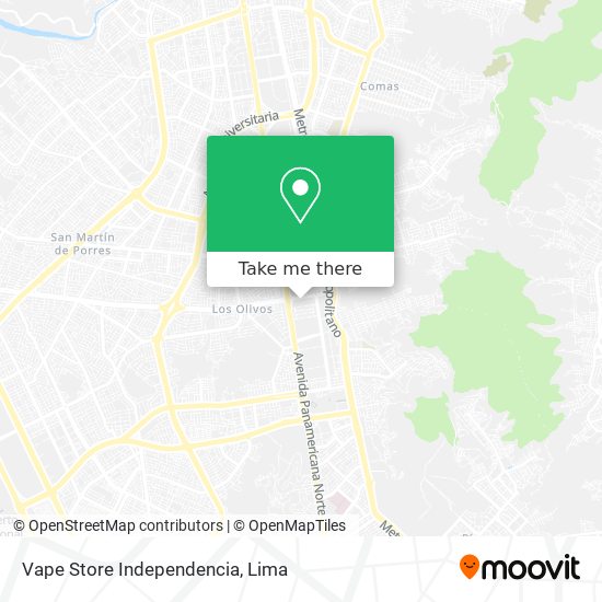 Mapa de Vape Store Independencia