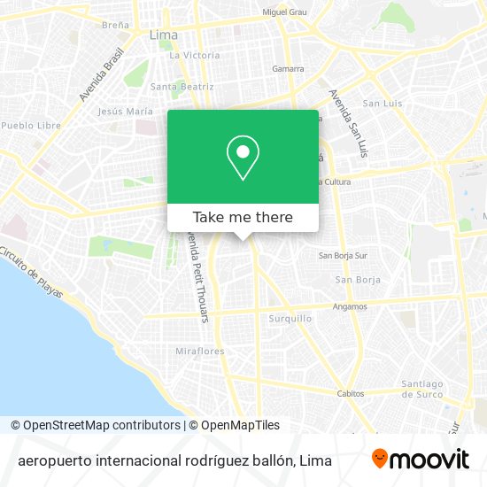 aeropuerto internacional rodríguez ballón map