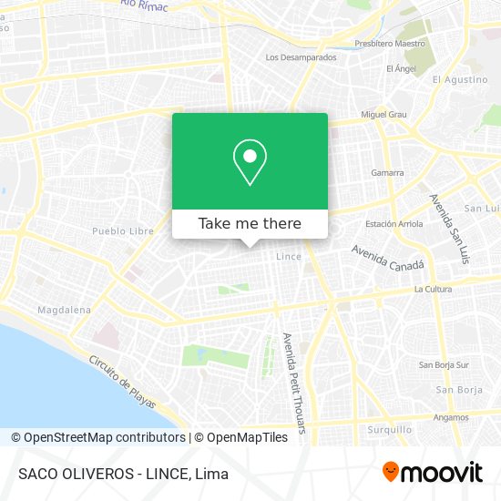SACO OLIVEROS - LINCE map