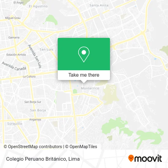 Mapa de Colegio Peruano Británico