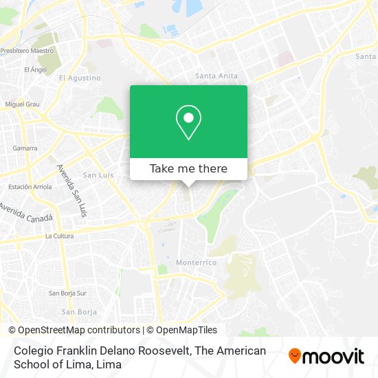 Colegio Franklin Delano Roosevelt, The American School of Lima map