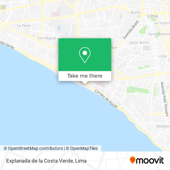 Mapa de Explanada de la Costa Verde