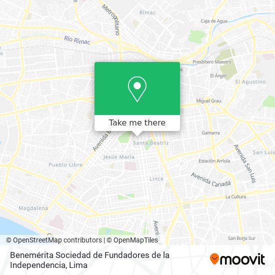 Benemérita Sociedad de Fundadores de la Independencia map