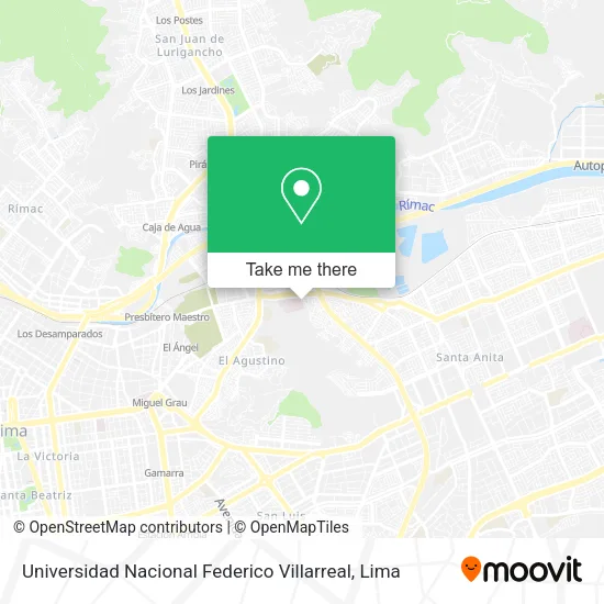 Mapa de Universidad Nacional Federico Villarreal
