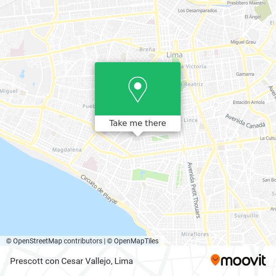 Prescott con Cesar Vallejo map