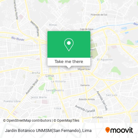 Mapa de Jardín Botánico UNMSM(San Fernando)