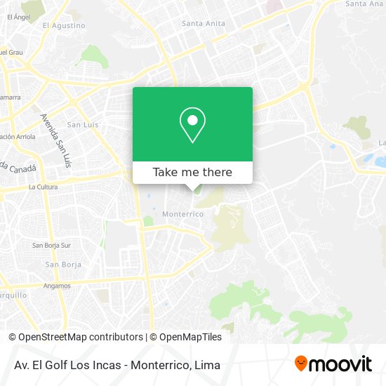Mapa de Av. El Golf Los Incas - Monterrico