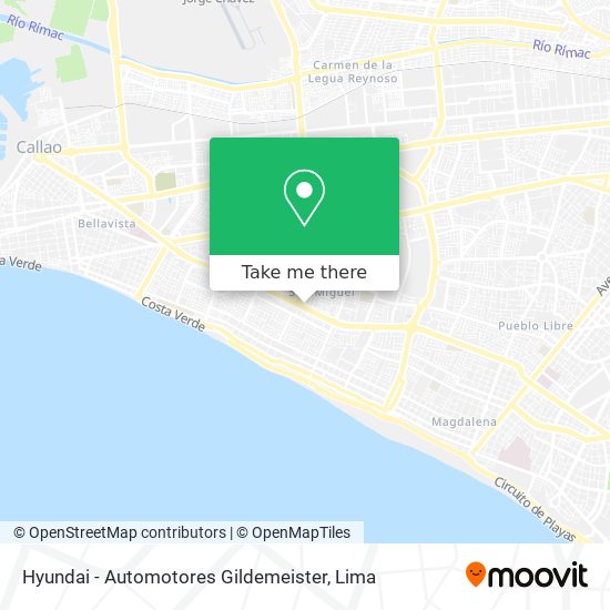 Hyundai - Automotores Gildemeister map