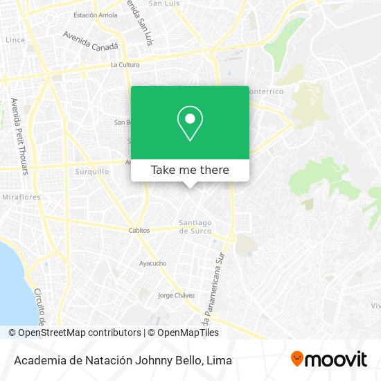 Academia de Natación Johnny Bello map