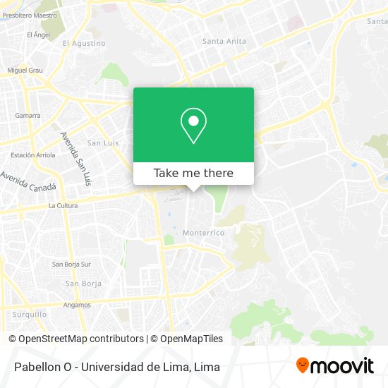 Pabellon O - Universidad de Lima map