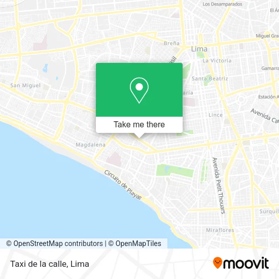 Mapa de Taxi de la calle
