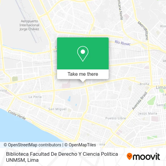 Mapa de Biblioteca Facultad De Derecho Y Ciencia Política UNMSM