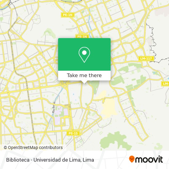 Biblioteca - Universidad de Lima map