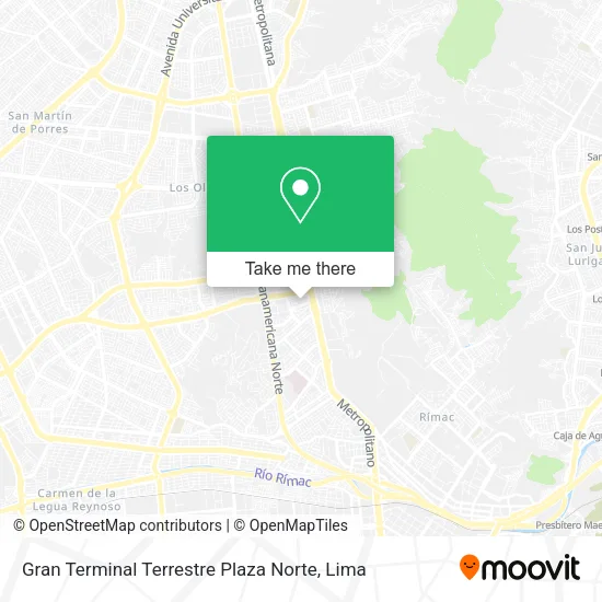 Mapa de Gran Terminal Terrestre Plaza Norte