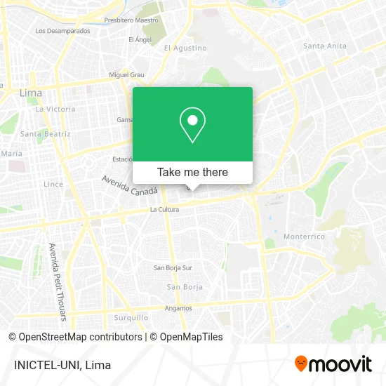INICTEL-UNI map